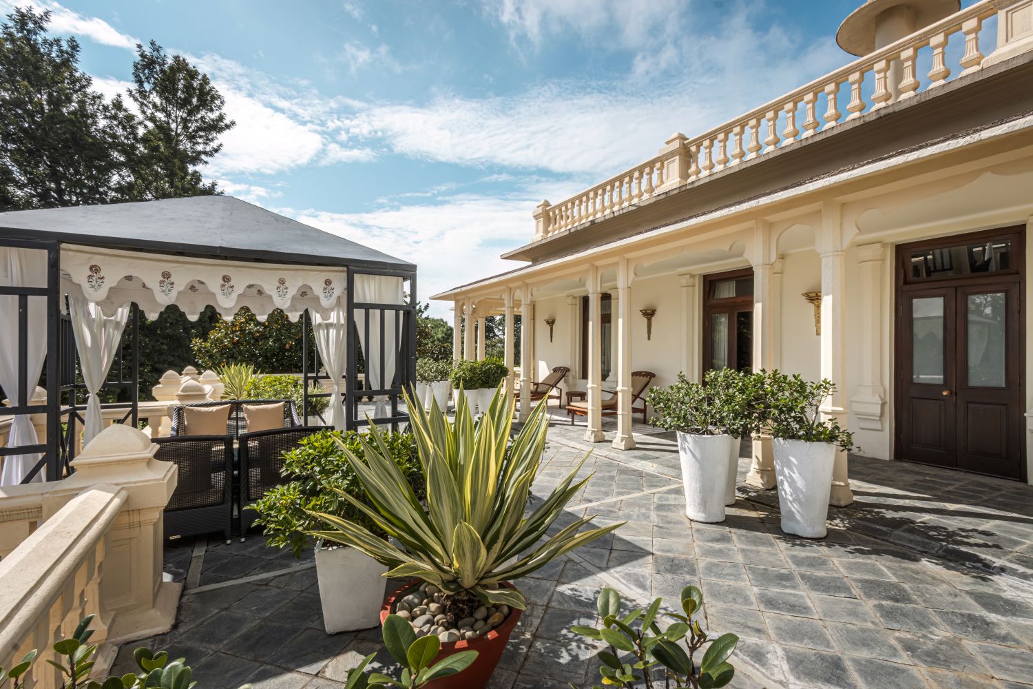 Viceregal suite terrace at Ananda in the Himalayas