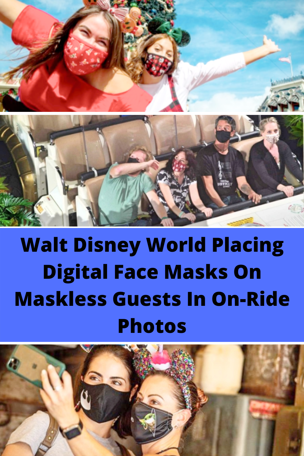 Walt Disney World Placing Digital Face Masks On Maskless Guests In On-Ride Photos
