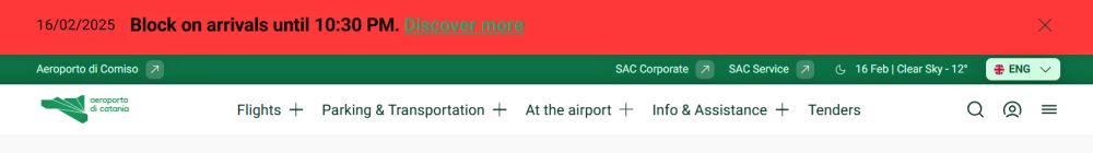 Catania Airport website