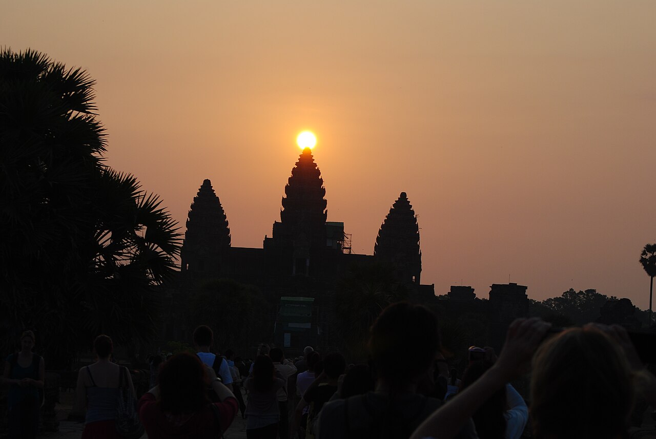 Angkor Wat temple complex on spring equinox