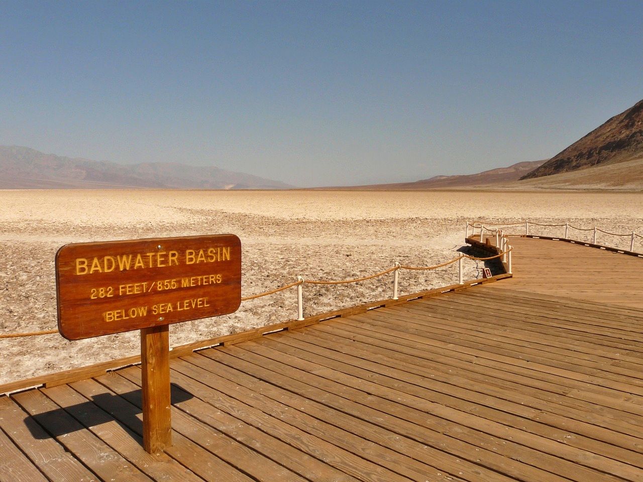 Badwater Basin features a temporary lake