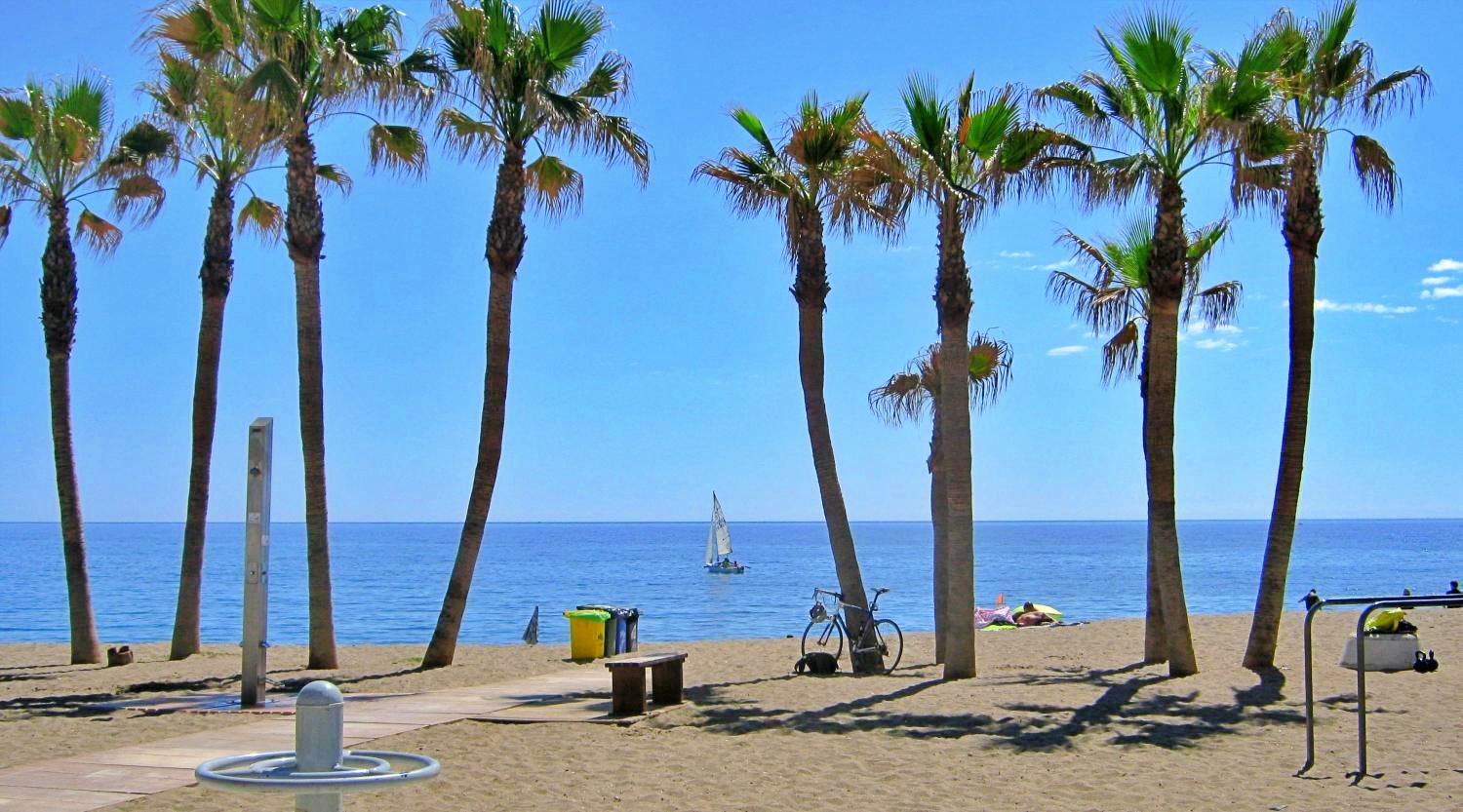 Smoking is banned on the beach in La Cala de Mijas, Costa del Sol in Andalucia