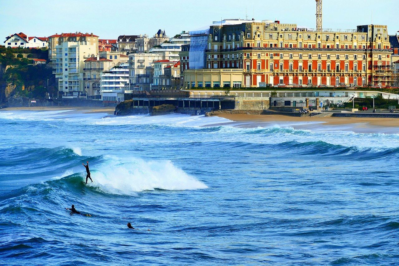 Surfing in Biarritz, France