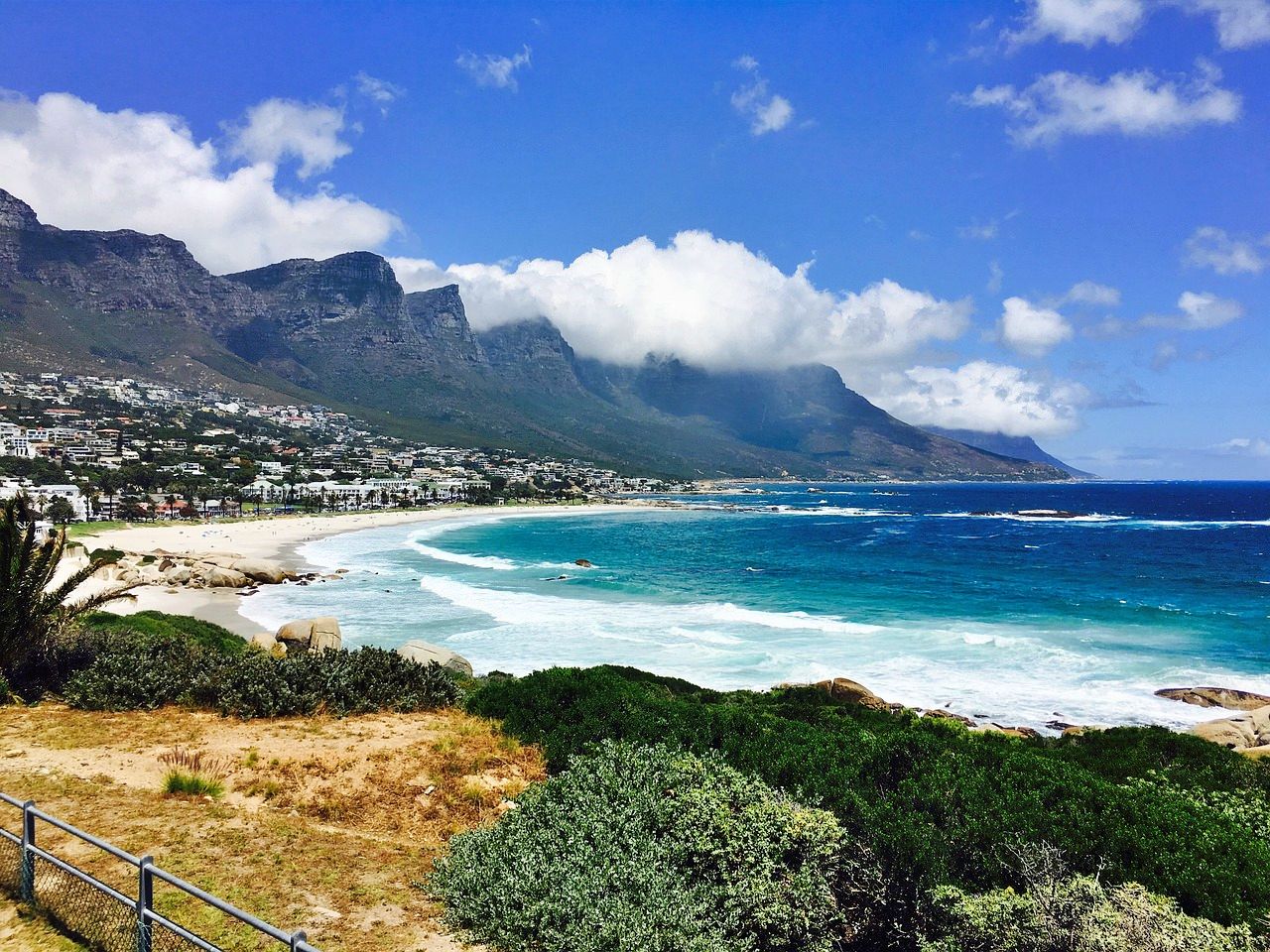 Camps Bay beach and the 12 Apostle Mountains