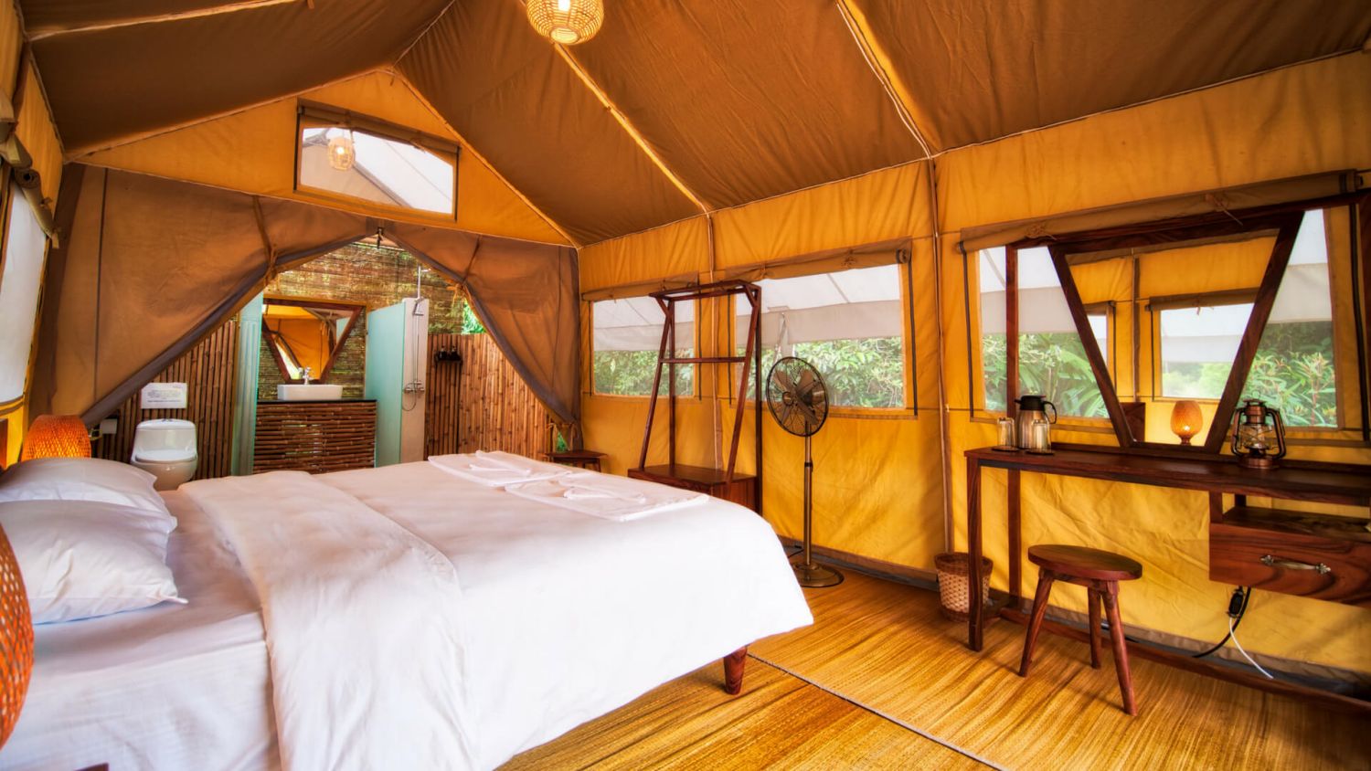 Comfort in a tented camp