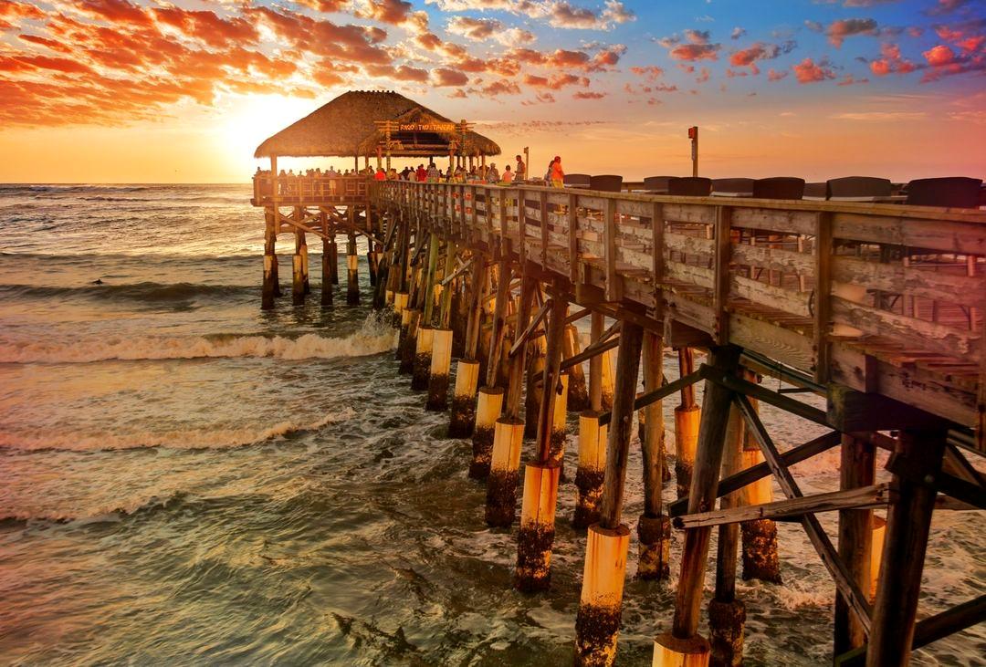 Sunset at Cocoa Beach Pier, Florida