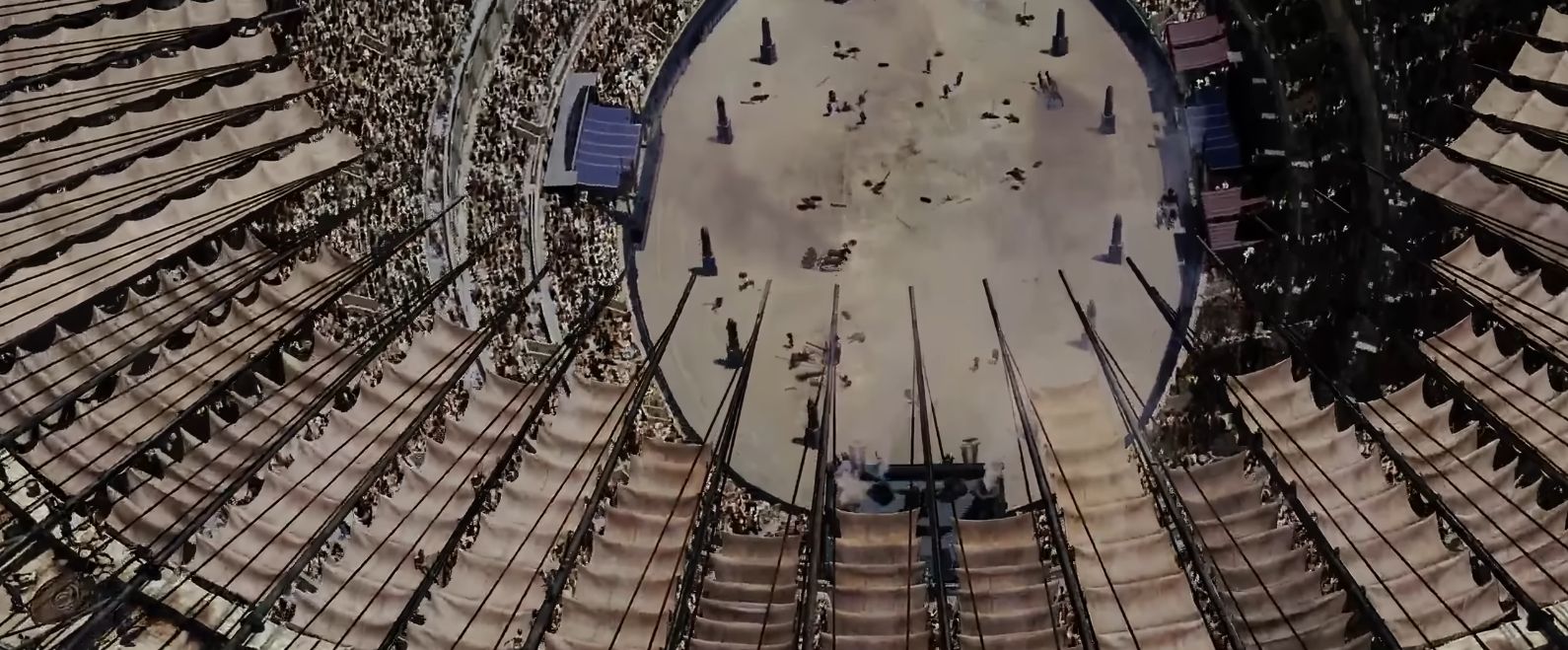 Mock-up of the Colosseum in Gladiator II
