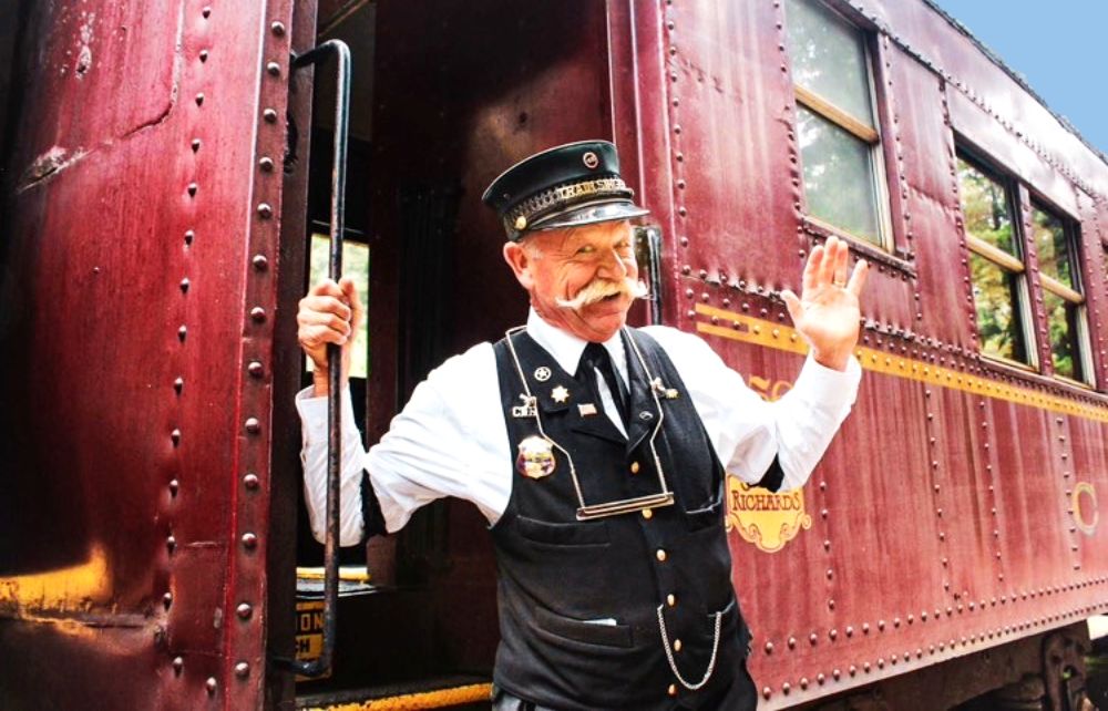 Catch the Skunk Train through the redwood forest to Glen Blair Bar