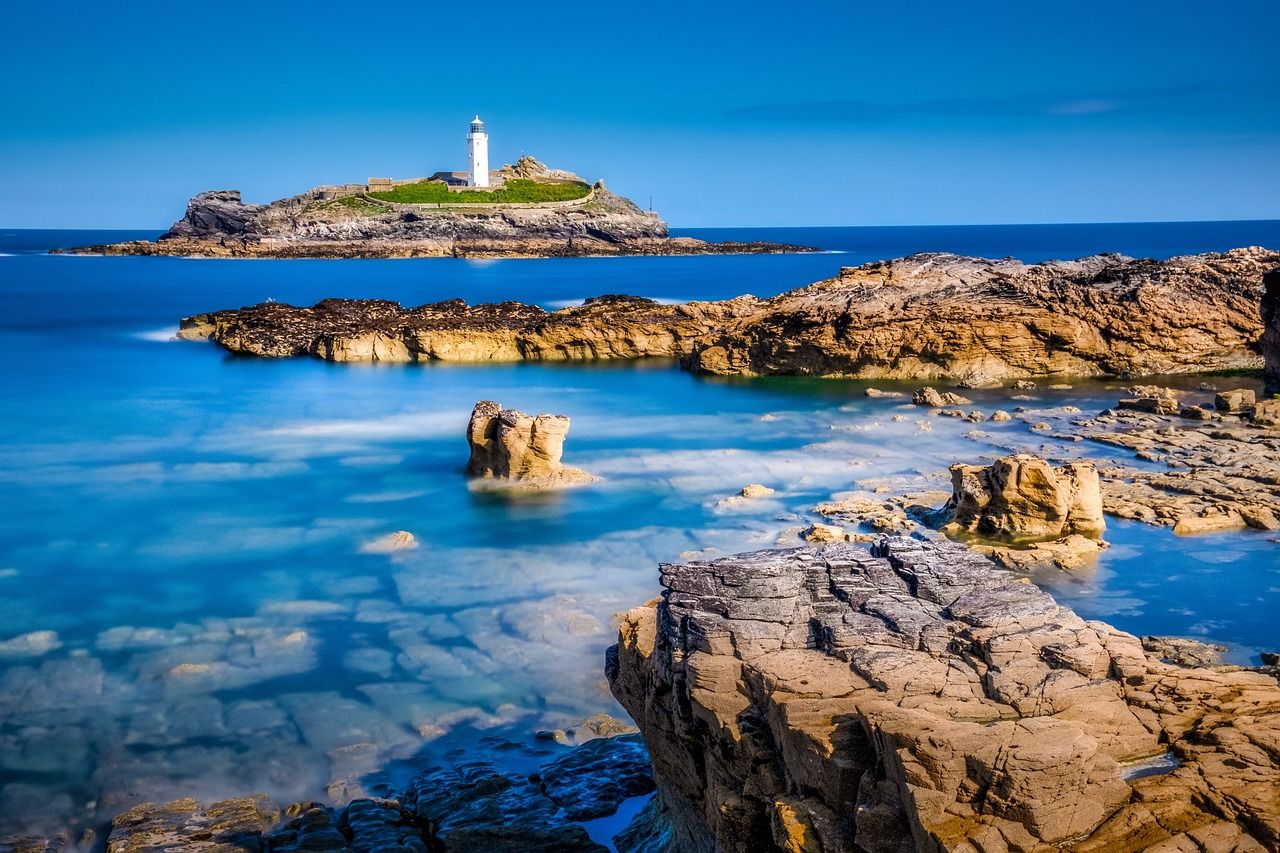 Lighthouse in Cornwall, England, UK