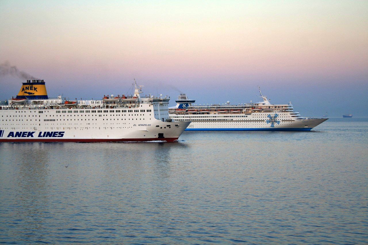 Cruise ships in the port of Piraeus, Athens
