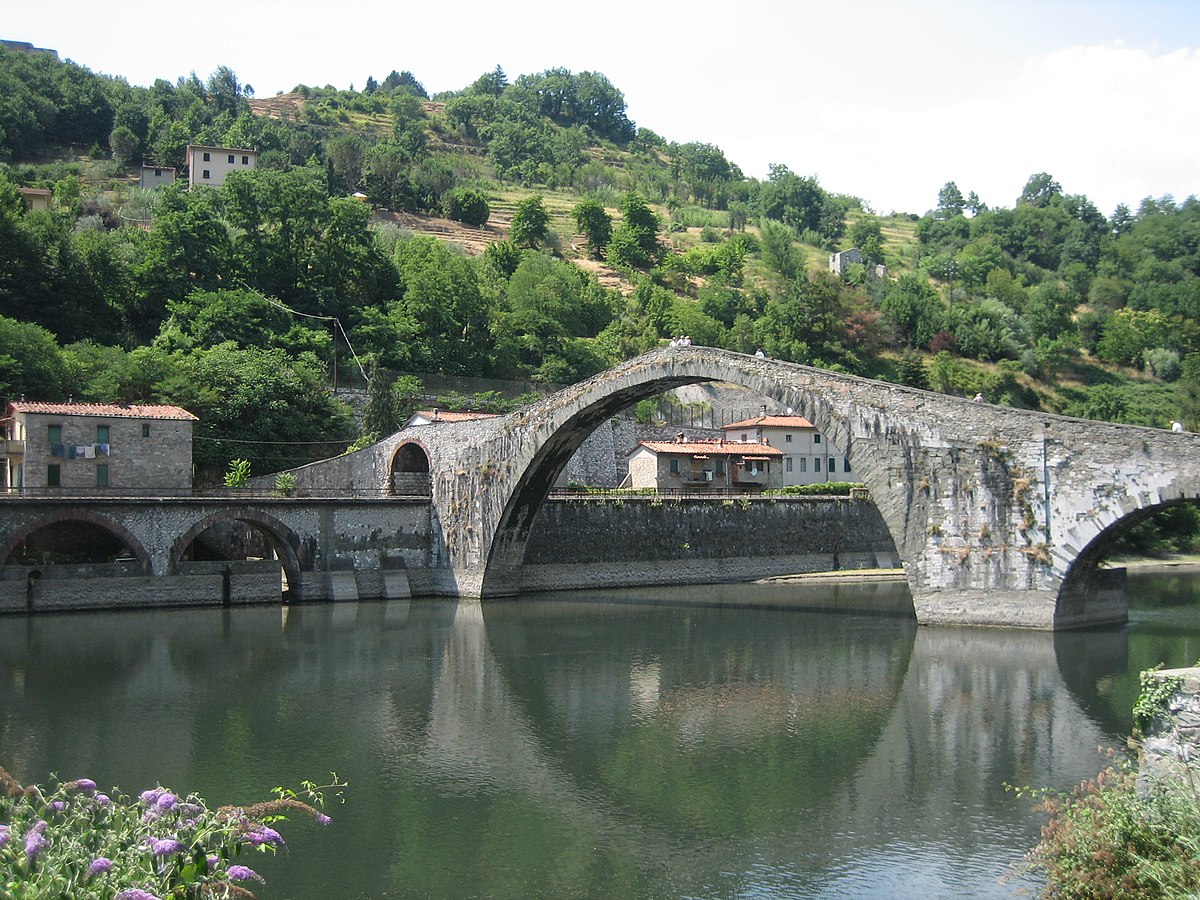 Bridge in Borgo a Mozzano, Tuscany, Italy
