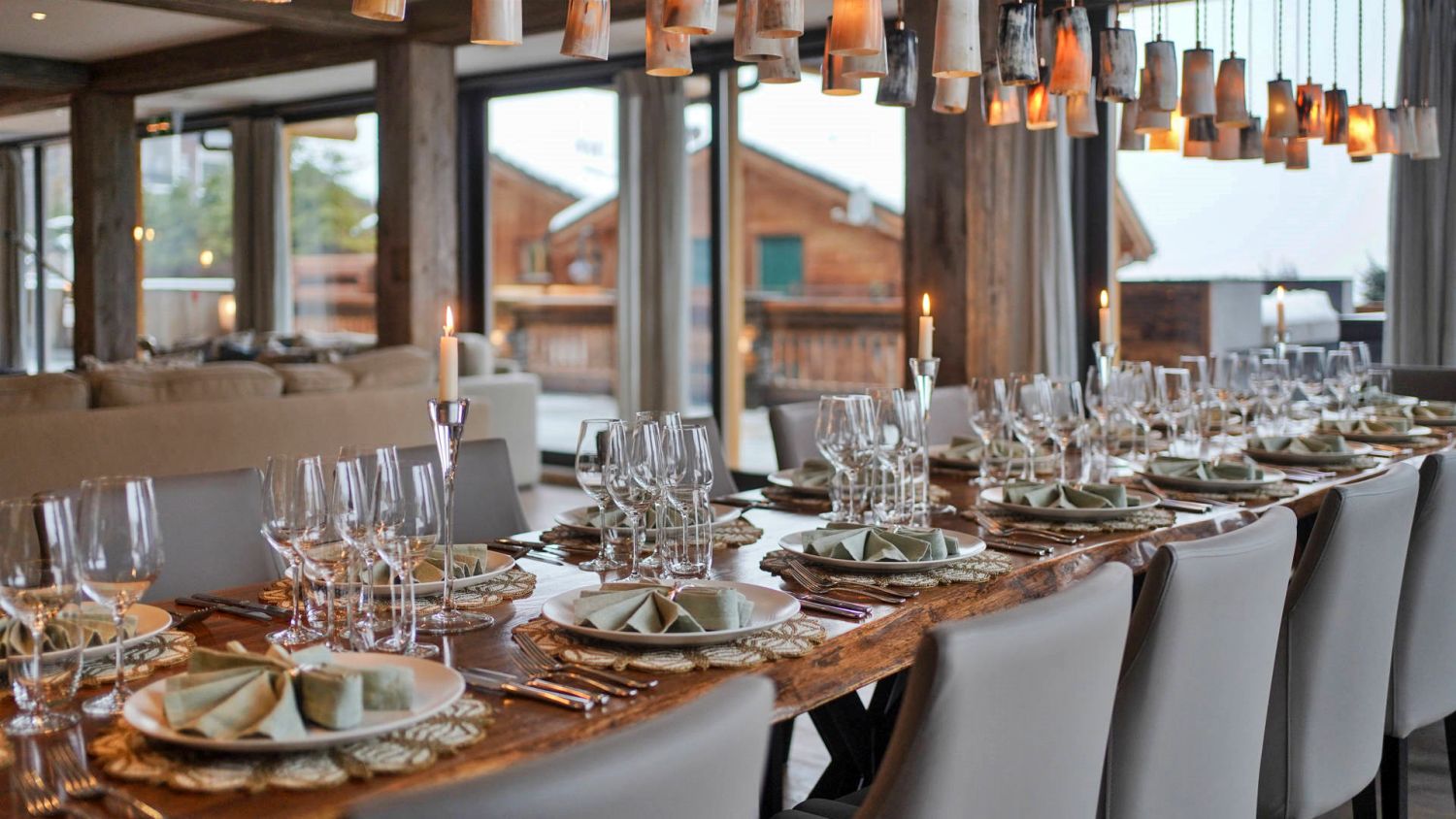 Dining with mountain views