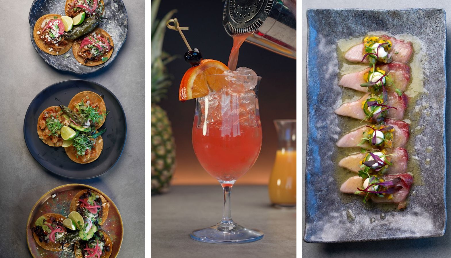 Cocktails and Mexican food