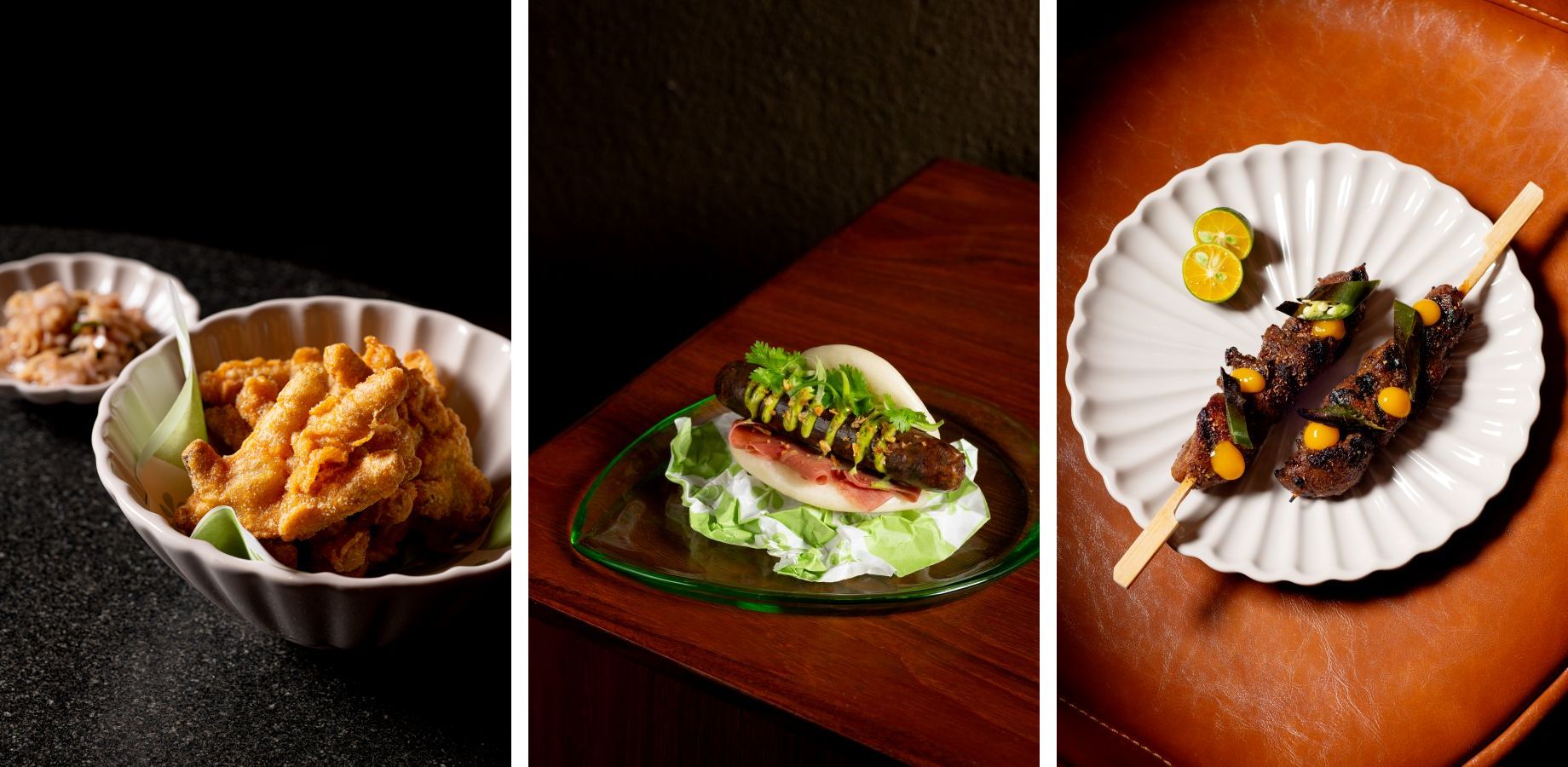 Fried Chicken Claws, Larb Blood Sausage and Rabbit Palo Kushiyaki