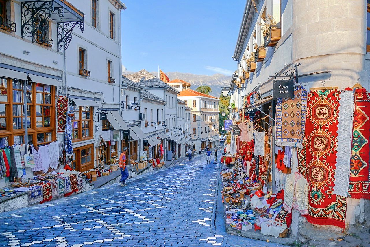 Street in Gjirokastër, Albania