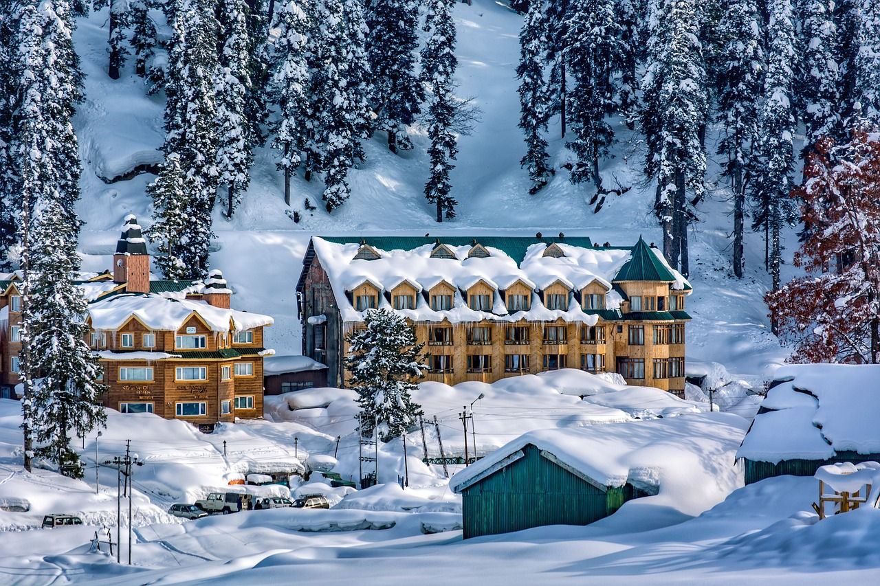 Snow in Gulmarg ski resort in Kashmir