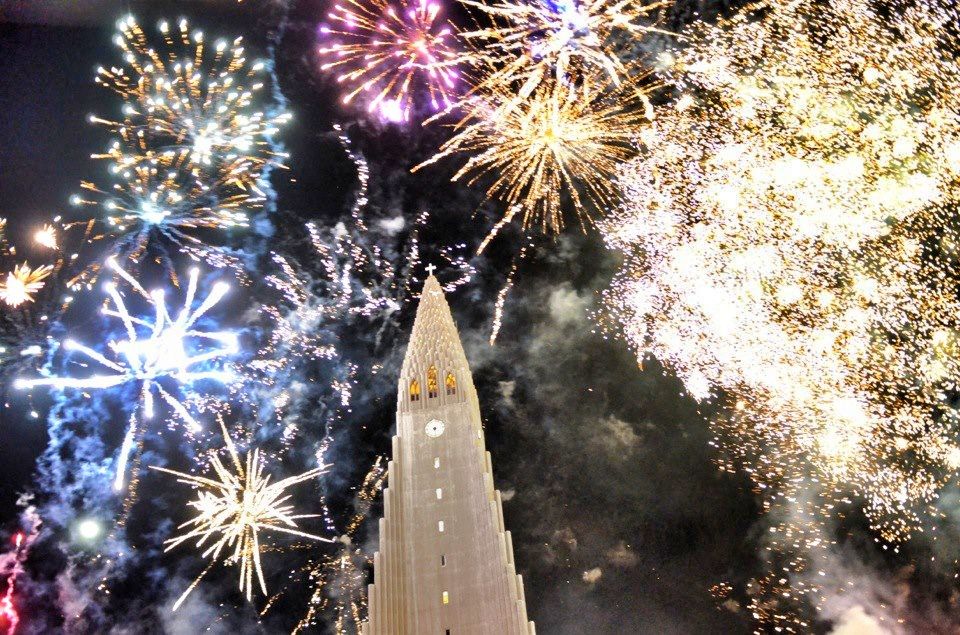 Seeing in the New Year in Reykjavik, Iceland