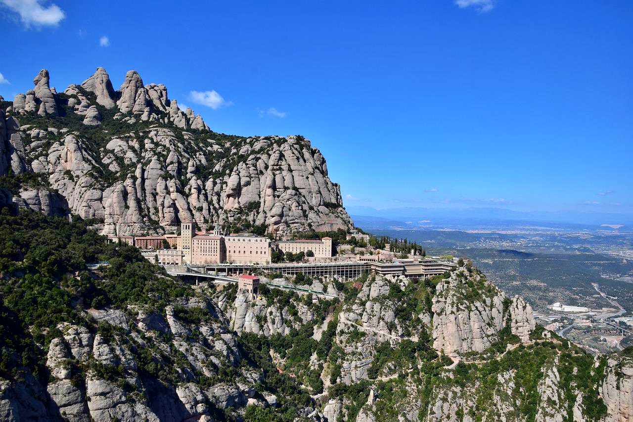 Funicular train journey from Barcelona to Montserrat