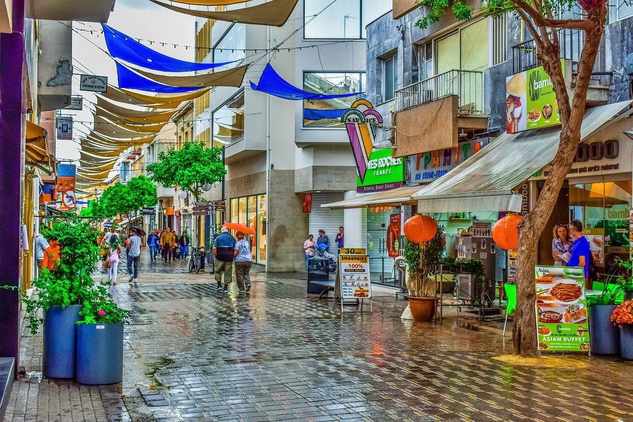 Shopping street in Nicosia