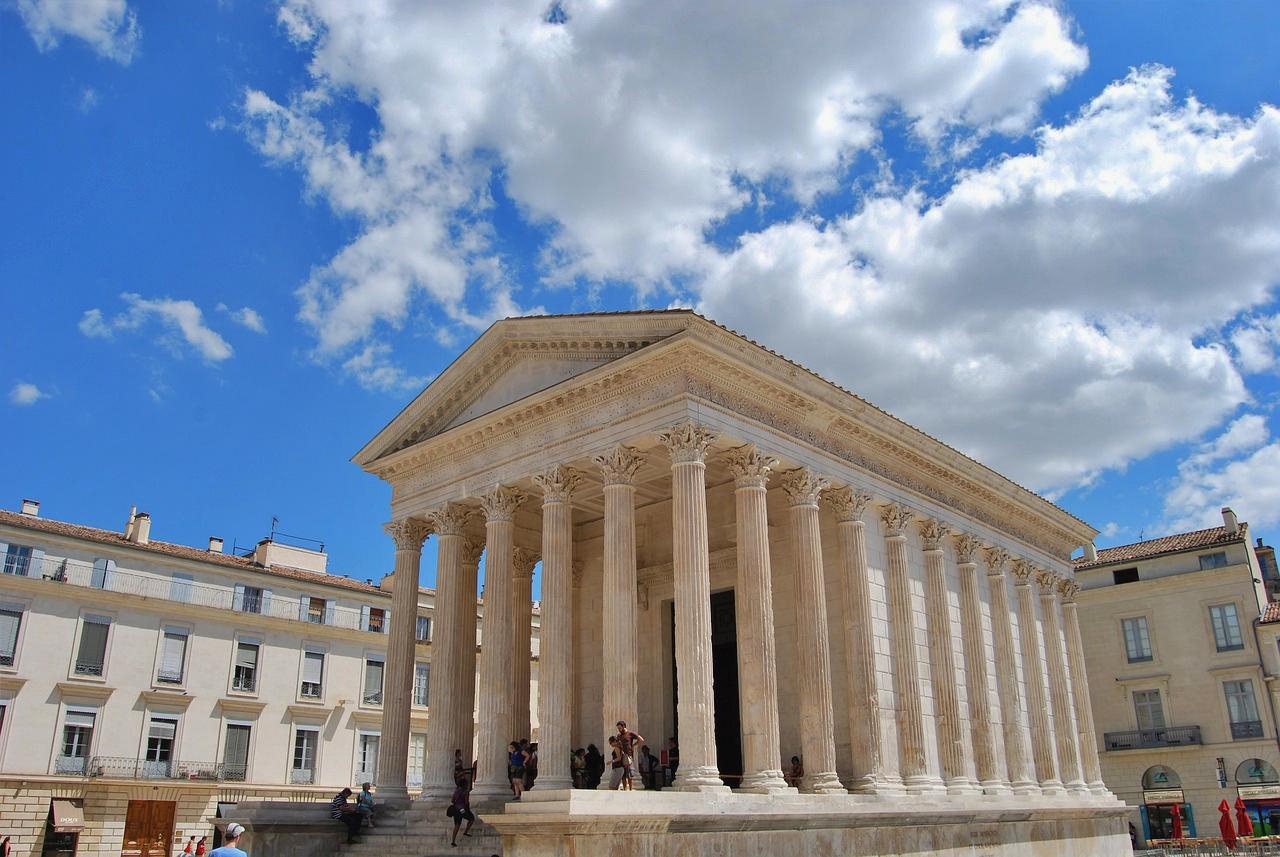 Roman architecture in Nimes, France