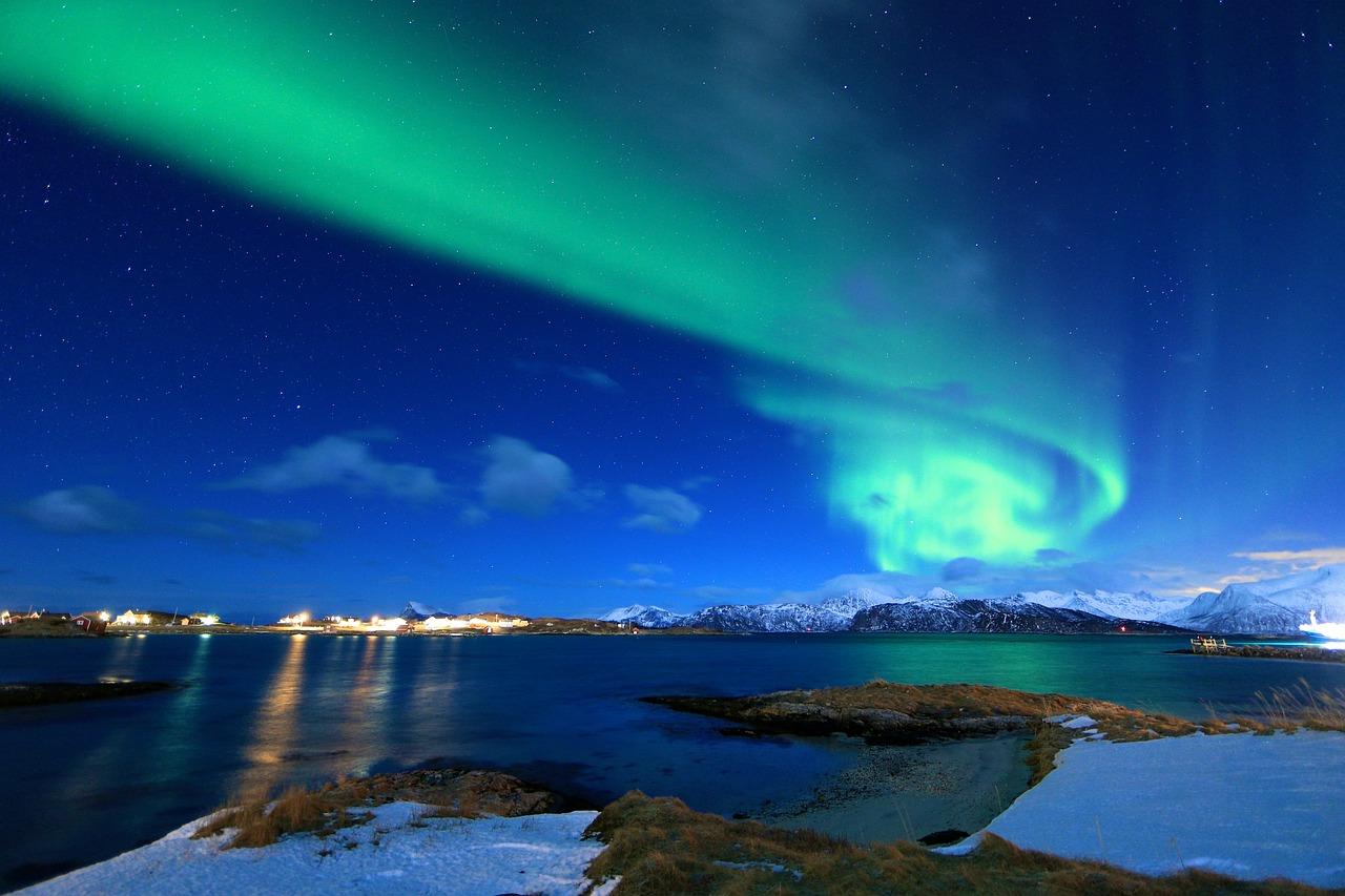 Northern Lights (Aurora Borealis) in Tromso, Norway at Christmas