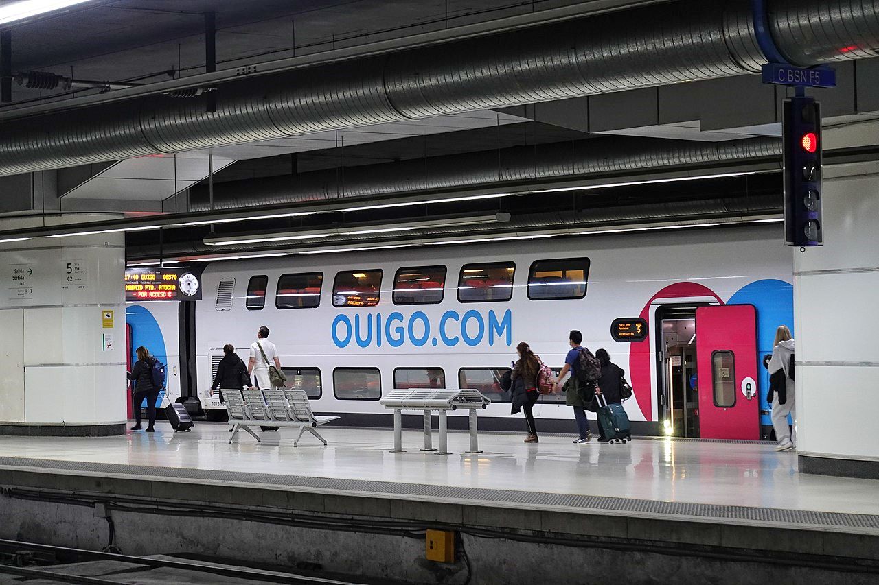Ouigo train in Barcelona Sants Station