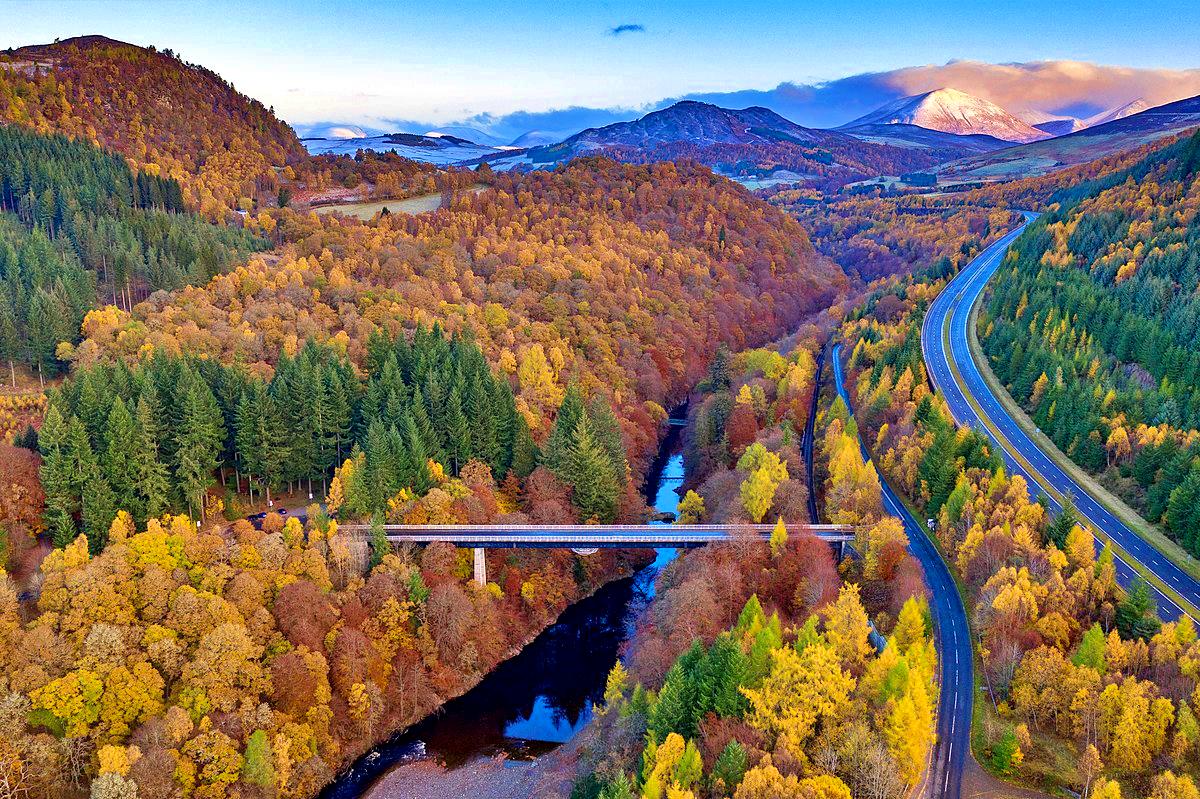 Fall colors in Perthshire, Scotland