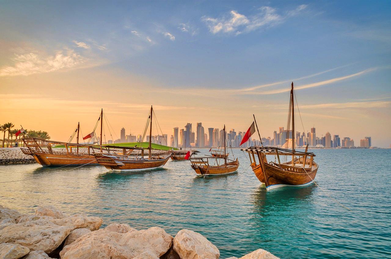 Dhows off Doha, Qatar