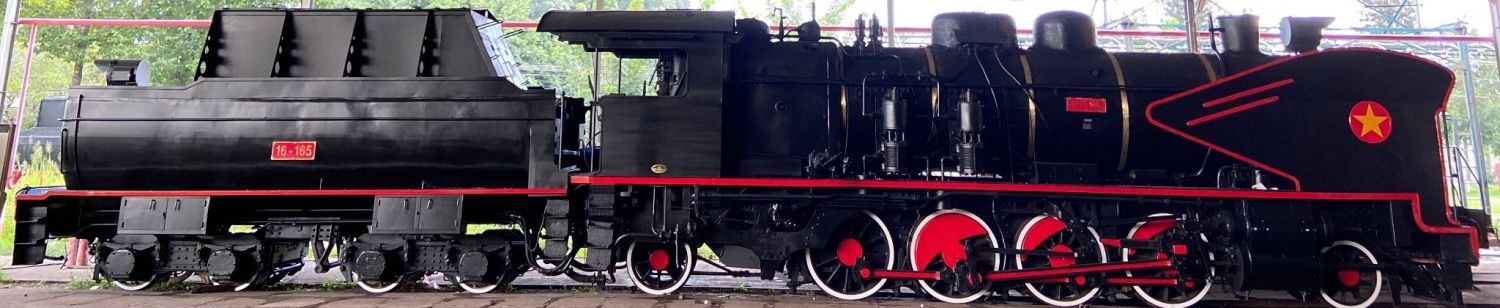 The final touches are being added to the Revolution Express locomotive in its engineering workshop in Ho Chi Minh City