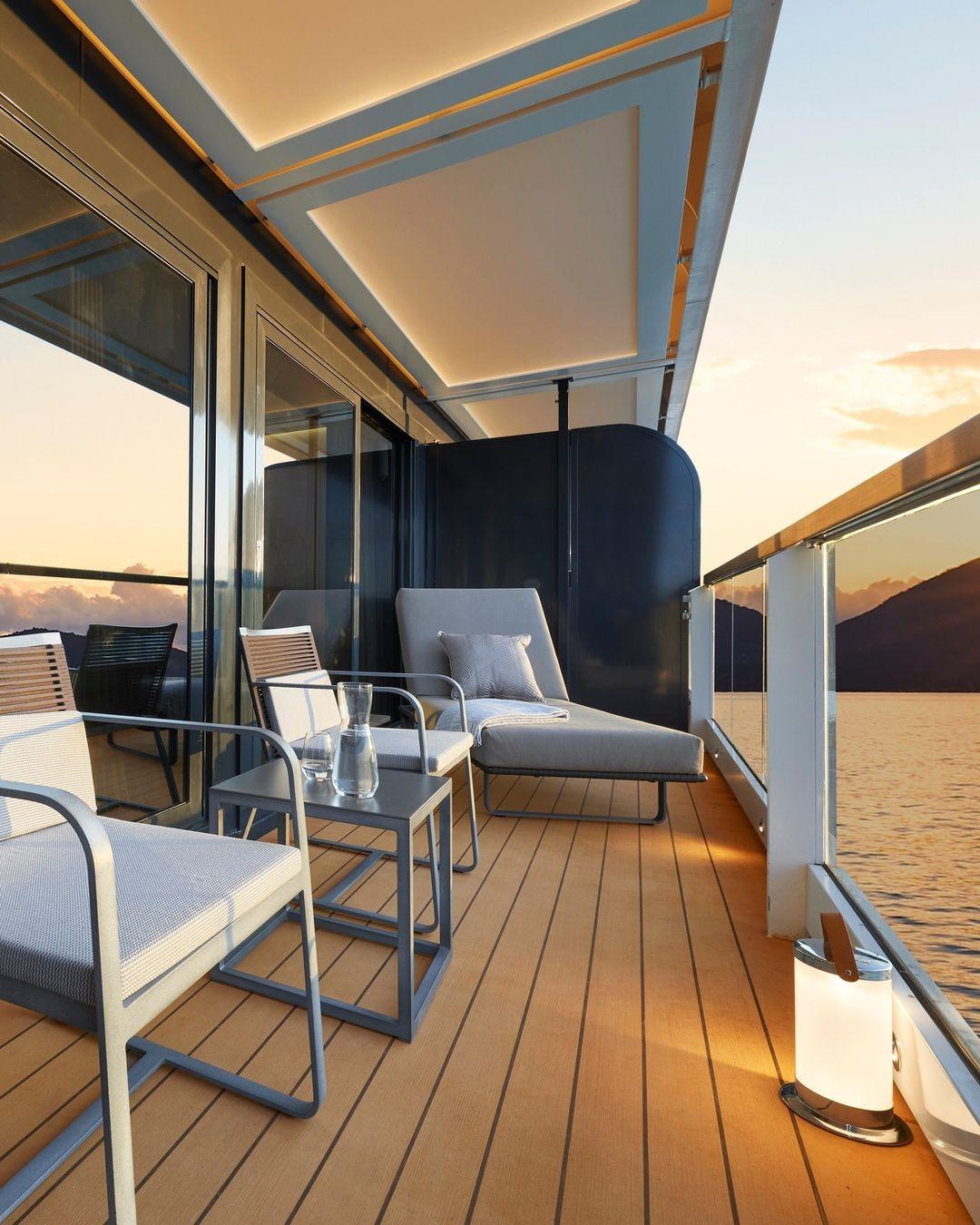 Private terrace on Ritz-Carlton Yacht Collection