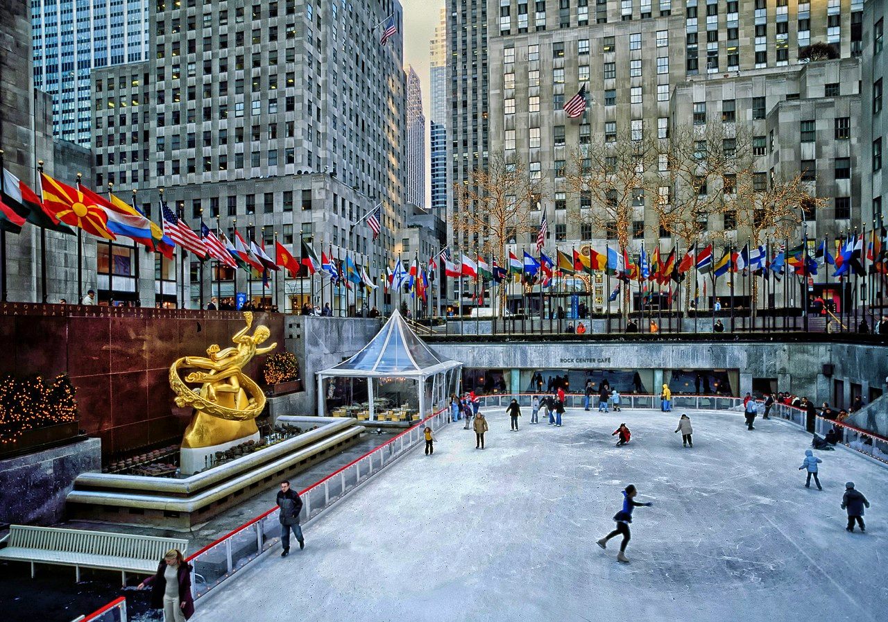 Ice skating at Rockefeller Center, NYC