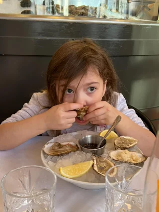 The only 8-year old who loves Oysters…. My Rose …
#granddaughter #love