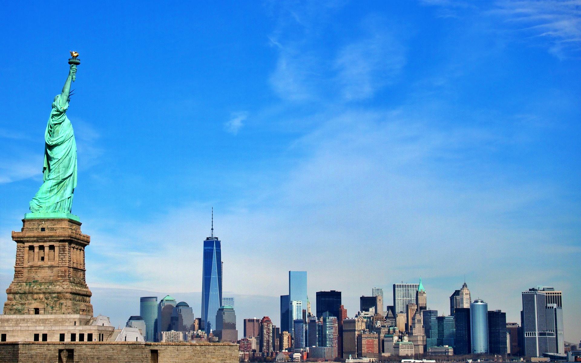 New York skyline from Liberty Island
