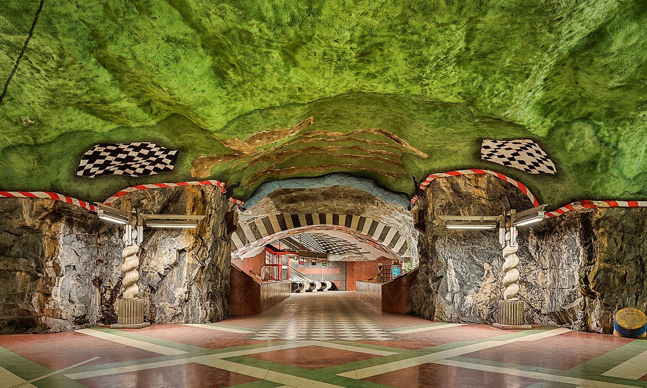 Kungsträdgården metro station in Stockholm, Sweden