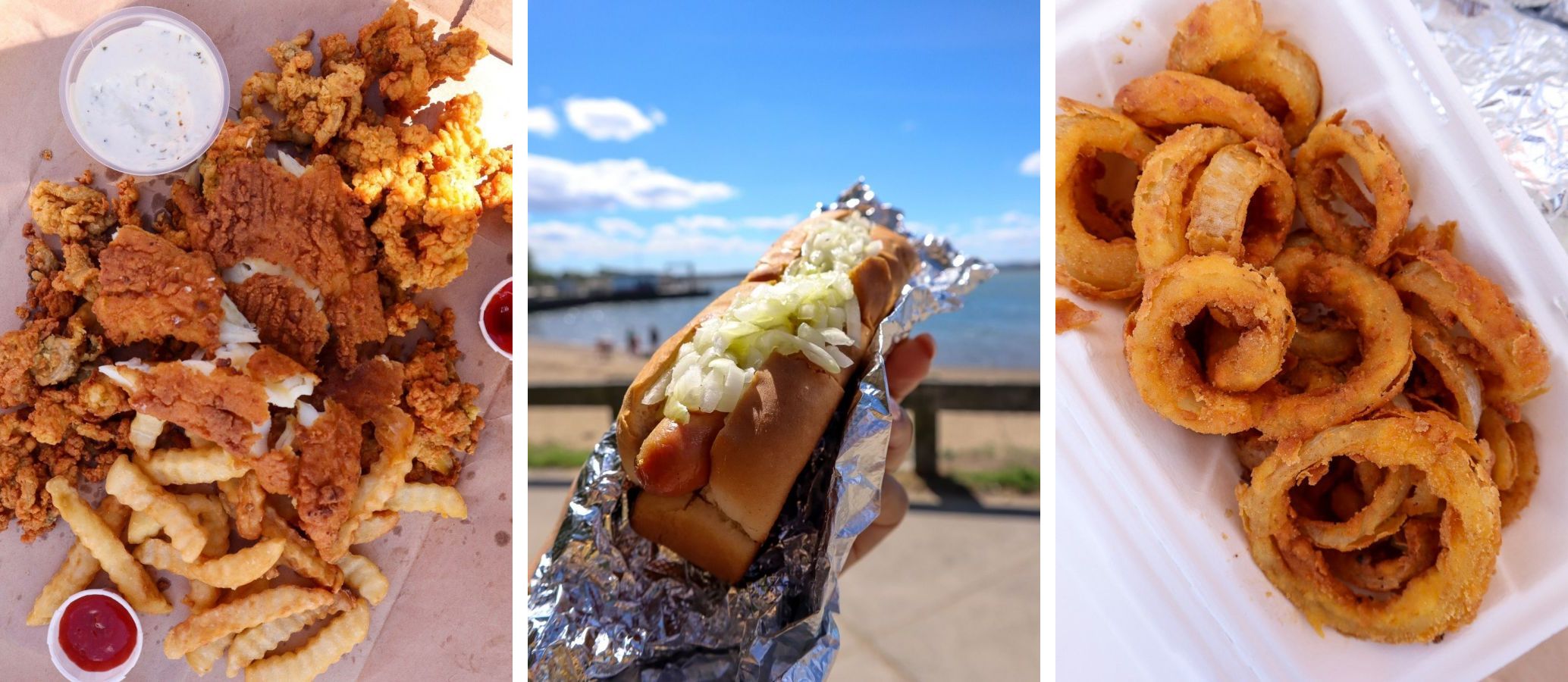 Fried Basket, Hot Dog, Onion Rings