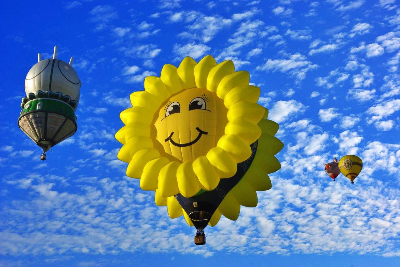 Sun hot air balloon