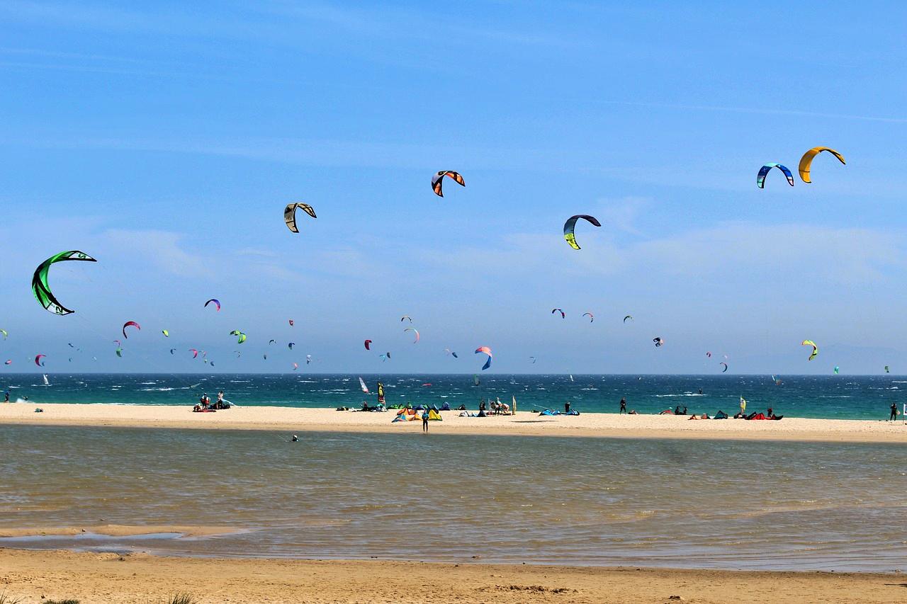 Kitesurfing in Tarifa, Cadiz, Spain