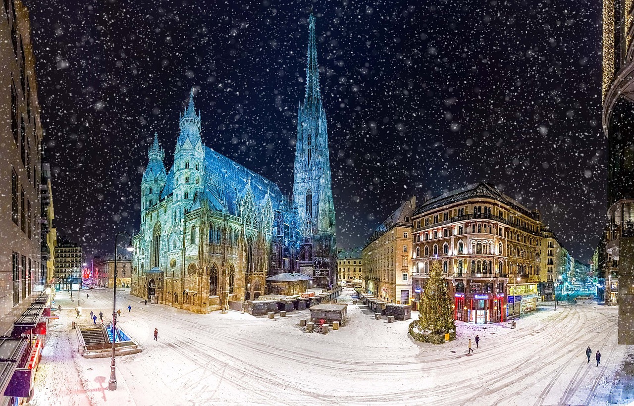 Winter scenes in Vienna, Austria